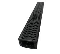 7X Polydrain Shallow Drainage Channel A15 Black Plastic 1M Length