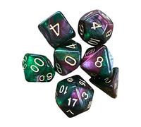 7x Polyhedral Dice Astrological Divination Dice Party Game Dice Game for Bar red and green, red green starry sky, 7 Pieces