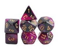 7x Polyhedral Dice Party Game Dice Game for DND Table Game Star Deep Purple