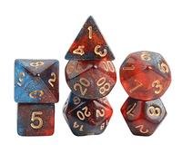 7x Polyhedral Dice Party Game Dice Game for DND Table Game Star Deep Red