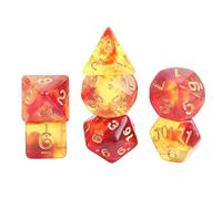 7x Polyhedral Dice Party Game Dice Game for DND Table Game Star Red Yellow