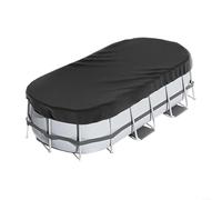 7X10ft/8x14ft Oval Pool Cover - Heavy-Duty 210D Oxford Cloth - UV-Resistant & Weatherproof - Fits Square/Double Elliptical Pools - Secures With Accessories - Reduces Evaporation & Debris(7 * 13ft)
