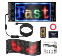 7''x3'' Flexible LED Matrix Panel for Car, DIY Scrolling Sign with APP Control Custom Text Pattern Animation LED Store Sign for Festivals Weddings Car Party Home Decor, Programmable Custom Signs