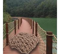 7x30FT Outdoor Safe AntiFall Net Climbing Jute Rope Mesh for Balcony Loft & Backyard UV Protect Decor & Truck Trailer Fence Netting