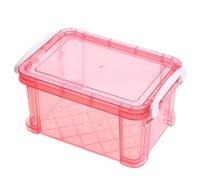 7x4.7x3.7" Plastic Clear Index Card Storage Box with Lid Lock Buckle Kids Toy Organizer