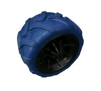 7x4 Inch Replacement Camping Cart Wheel Made of Solid PU, Folding Design for Garden and Beach Utility Trolleys with Strong Tensile Strength (black blue)