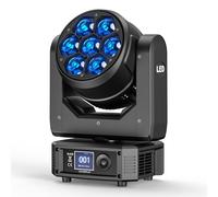 7X40W Moving Head LED DMX512 Stage Lights RGBW Partylight with Zoom Wash Beam Effect DJ Disco Light for Bar Party Club Wedding Show