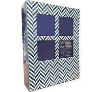 7x5"/13 x 18cm Photo Album Slip-in Type 100 Pocket Photo Album with 2" x 2" Window to put your own photographs - Picture Book Home, Assorted Cover Designs- (Blue Chevrons)