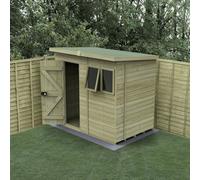 7x5 Forest Timberdale TG Pressure Treated Pent Shed - With 1 Fixed Window and 1 Opening Window - With Installation