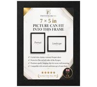 7x5 inch Black Picture Frame for Wall & Tabletop Display | Wood Effect Photo Frame with Clear Perspex glass | Portrait or Landscape Frame for Posters, Certificates, Puzzles & Home Décor