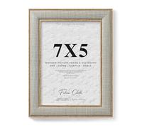 7x5 Photo Frame Oak Trim Picture Frame with Linen Style Textured Front, Scandinavian Style Frame for Modern Home Décor