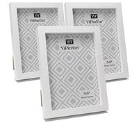 7x5'' Photo Frames Set of 3,White Boxed Gallery Picture Frames for 5x7'' Photos,Wall Mount & Tabletop Display, Modern Minimalist Home Decor,for Birthday,Wedding,Christmas & Graduation