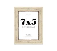 7x5 Picture Frame, Display 7x5 Pictures (17.8 x 12.7cm) - Distressed Cream Classic 42mm Edge Antique-Inspired Home Accessories - 1 Pack