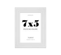 7x5 Picture Frame, Display 7x5 Pictures (17.8 x 12.7cm) - Ice White Rich-toned 42mm Edge Decorative Wall Display Frame - 1 Pack