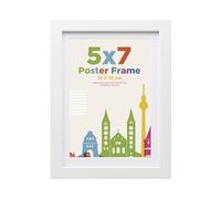 7x5 Picture Frame with 6x4 Mount, Wooden 13 x 18 cm Frames Featuring Clear Acrylic Glass for Table and Wall Mounting, Perfect for Portrait, Home, Office,White