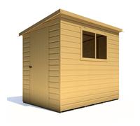7x5 Shire Caldey Premium Pent Shed in Shiplap Tongue and Groove - Door on Right Front Width