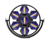 7X50W COB Hexagonal Retro Stage Lights, Professional Retro Stage Lights, 63*RGBW + 7*COB Matrix Effect Light, DMX Control for Stages Wedding DJ Party Club Disco Event Church.