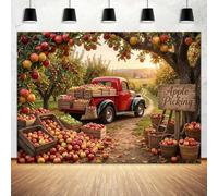 7X5ft Apple Orchard Photo Backdrop Photography Background, Fall Thanksgiving Harvest Apple Trees Picking Backdrops Photo Booth Prop Decorations Banner Balloons Wall Decor Tablecloth