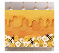 7x5ft Bee Honeycomb Backdrop Cartoon Honey Photography Background Daisy Flowers Bumblebee Photo Booth Props Newborn Baby Shower Birthday Summer Party Decorations Supplies