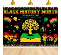 7x5FT Black History Month Banner,Black History Month Backdrop African American Black History Month Backdrop Black History Month Background Black History Month Party Decor Supplie