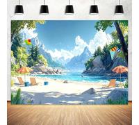 7x5ft Breaker Rock Beach VBS Backdrop Breaker Rock Beach Photography Background for Vacation Bible School Classroom Home Christian Party Decorations Banner Photo Shoot Booth