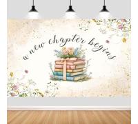 7X5ft Bridal Shower Backdrop Book Themed A New Chapter is About to Begin Photography Background Bridal Shower Backdrop Next Chapter Cake Wedding Party Decoration Photo Studio Props