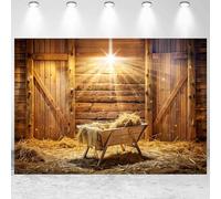 7x5ft Christmas Nativity Scene Backdrop Birth of Jesus Manger Holy Family Photography Background Religious Christian Church Decorations Banner Portraits Photo Studio Props