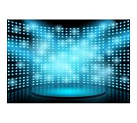 7x5ft Dreamy Stage Backdrop Stage Lighting Scene Photography Background Computer Screen Blue Light Dots Futuristic Dotted Blue and Black Background Portrait Studio Prop Drapes