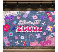 7X5ft Early 2000s Photo Backdrop Diamond Denim Early Fashion Party Decor Photogarphy Background Retro Throwback to The 00's Party Decorations Banner Photo Studio Props