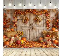 7x5ft Fall Photography Backdrop Autumn Maple Forest Leaves Pumpkin Thanksgiving Background Fall Harvest Banner Thanksgiving Day Fall Party Decorations Supplies Photo Booth Prop