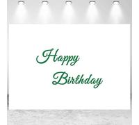 7x5ft Green Happy Birthday Backdrop White Birthday Minimalist Art Photo Photography Background Kids Adults Birthday Party Banner Decorations Supplies Photo Studio Props