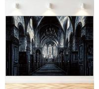 7x5FT Halloween Backdrop for Photography Horror Dark Vintage Gothic Church Interior Background Kids Adults Spooky Halloween Birthday Party Decorations Portrait Photo Studio Props