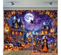 7X5ft Halloween Photography Backdrop Full Moon Spooky Horror Scary Night Castle Background Cemetery Hollween Pumpkins Ghost Costume Party Decorations Banner Photo Studio Propsfor Kids Adults