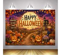 7x5ft Happy Halloween Backdrop Pumpkin Patch Fall Harvest Banner Decorations