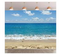 7x5FT Hawaiian Beach Summer Photography Background Tropical Beach Ocean Waves Photo Backdrop Banner Polyester Fabric Studio Props Booth Video Shooting Decorations Supplies