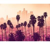 7X5ft Los Angeles Skyline Palm Trees Landscape Backdrop Photography Studio Background