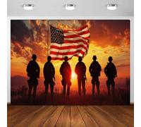 7X5ft Patriotic Backdrop 4th of July Independence Day Veterans Background Festival American Flags Freedom Memorial National Presidents Day Party Decor Supplies Photobooth Props