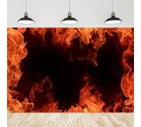 7x5FT Realistic Burning Fire Backdrop Roaring Flame Frame Photography Background for Campfire Party Birthday Decorations Kids Adults Photo Studio Props Supplies
