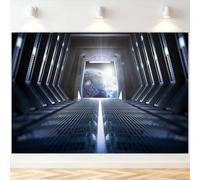 7x5FT Spaceship Interior Backdrop Outer Space Station Galaxy View Science Fiction Theme Photography Background for Kids Adults Birthday Baby Shower Party Decorations Photo Studio Props