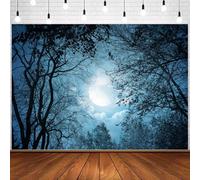7x5FT Starry Night Forest Backdrop Jungle Trees Blue Night Sky Nature Theme Photography Background Birthday Baby Shower Party Decorations for Newborn Kids Photo Studio Props