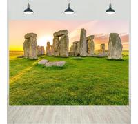 7x5ft Stonehenge Backdrop England Historical Heritage Ancient Site Cultural Temple Ruin Grassland Natural Scenery Photography Background Wallpaper Kids Adults Portraits UK Travel Photo Booth Props