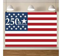 7x5FT USA 250th Anniversary Backdrop Red White Blue American Flag Patriotic Background 4th of July Banner Party Decorations Home Supplies