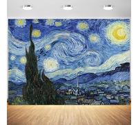 7x5ft Van Gogh Starry Night Backdrop Aesthetic Artwork Oil Painting Photography Background Birthday Party Banner Abstract Art Home Decoration Supplies Photo Booth Props