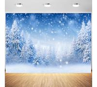 7x5ft Winter Backdrop Wonderland Snow Forest Landscape Photography Background Snowy Woodland Scenery Decorations Winter Kids Birthday Supplies Photo Studio Props
