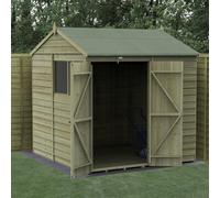 7' x 7' Forest 4Life 25yr Guarantee Overlap Pressure Treated Double Door Reverse Apex Wooden Shed (2.28m x 2.12m)
