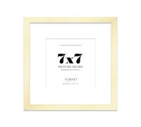 7x7 Gold Picture Frame with Mount for 5x5 Photos, Prints - Modern Square Wall Frame, 1 Pack