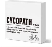 7x7 Inch Bicycle Box Sign Funny Cyclist Desk Decor White Wood
