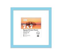 7x7 Light Blue Picture Frame with Mount for 5x5 Photos, Prints - Modern Square Wall Frame, 1 Pack