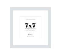 7x7 Light Grey Picture Frame with Mount for 5x5 Photos, Prints - Modern Square Wall Frame, 1 Pack