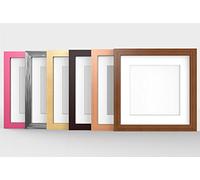 7X7 MAHOGANY MODERN PHOTO PICTURE POSTER FRAME WITH WHITE 6X6 MOUNT